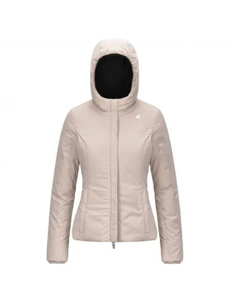 KWAY Chaqueta Lily Warm Reversible Mujer Black Pure/Beige Grey