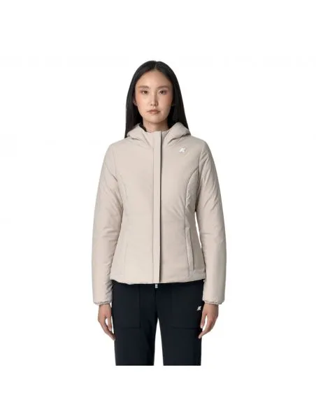 KWAY Chaqueta Lily Warm Reversible Mujer Black Pure/Beige Grey