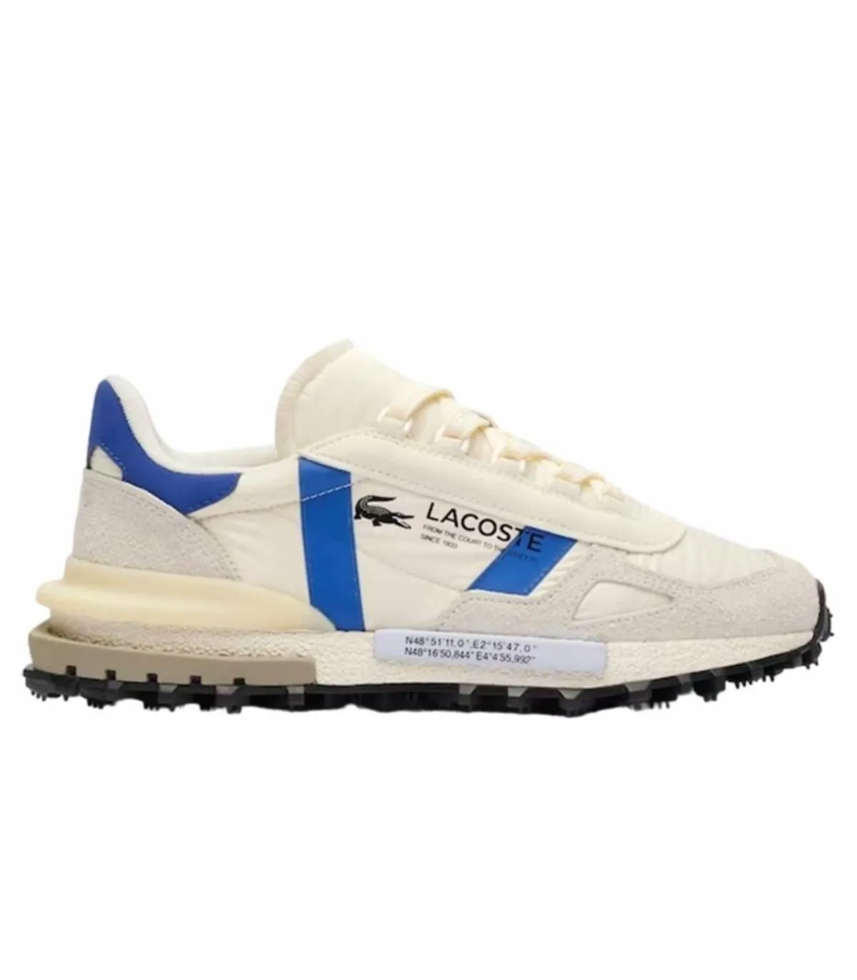 LACOSTE  ZAPATILLAS PARA HOMBRE BEIGE/AZUL  ELITE ACTIVE 124 1 SMA