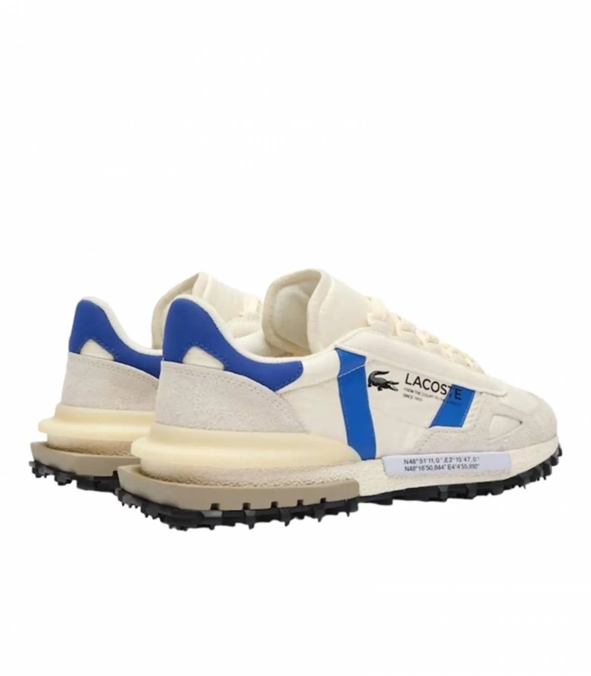 LACOSTE  ZAPATILLAS PARA HOMBRE BEIGE/AZUL  ELITE ACTIVE 124 1 SMA