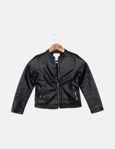 Lefties Chaqueta biker negra