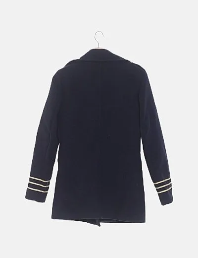 Made in Italy Abrigo azul marino estilo militar
