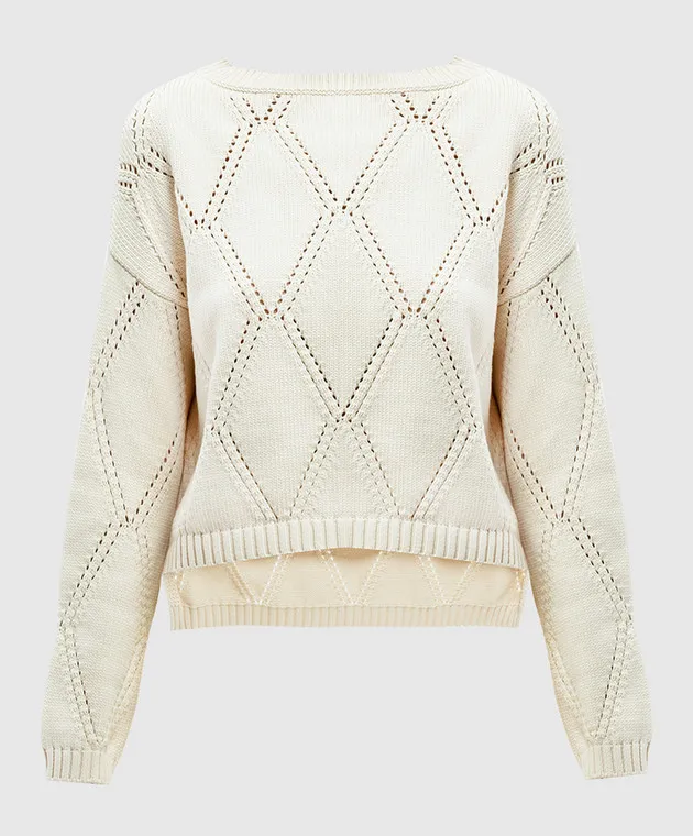 Max Mara Weekend ABBOZZI beige sweater with asymmetric bottom