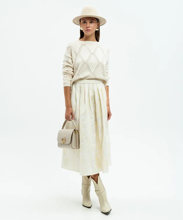 Max Mara Weekend ABBOZZI beige sweater with asymmetric bottom