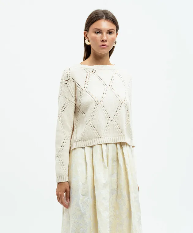 Max Mara Weekend ABBOZZI beige sweater with asymmetric bottom