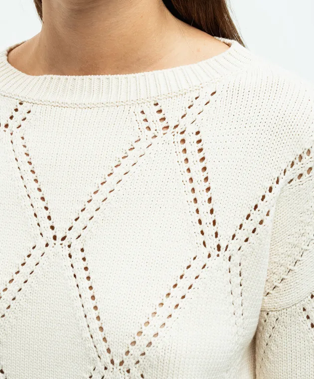 Max Mara Weekend ABBOZZI beige sweater with asymmetric bottom
