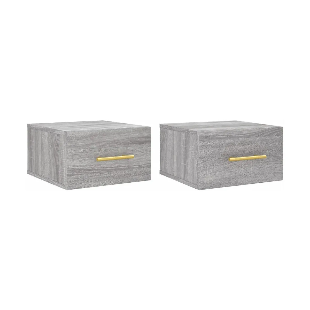 Mesitas de noche de pared 2 uds color gris Sonoma 35x35x20 cm