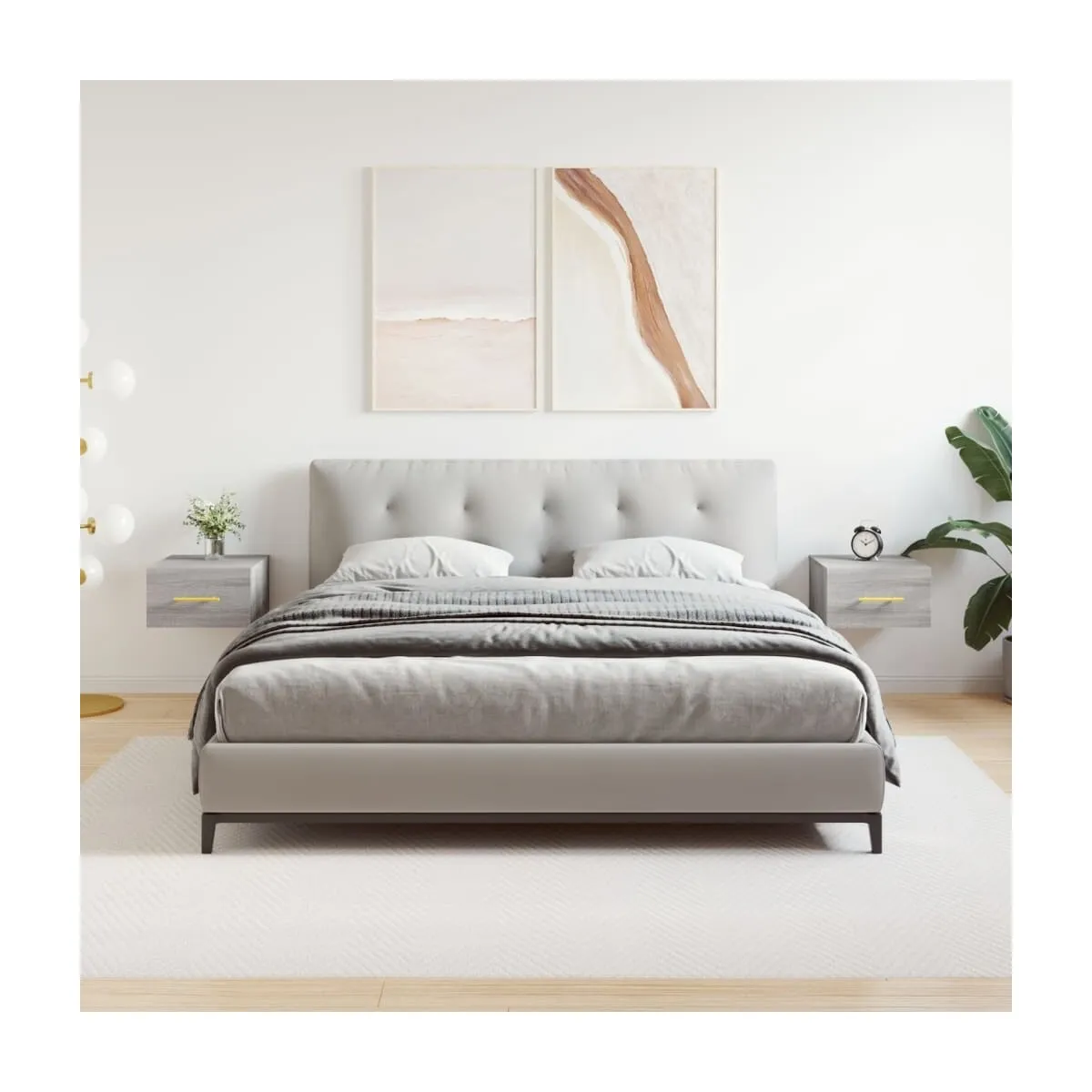Mesitas de noche de pared 2 uds color gris Sonoma 35x35x20 cm