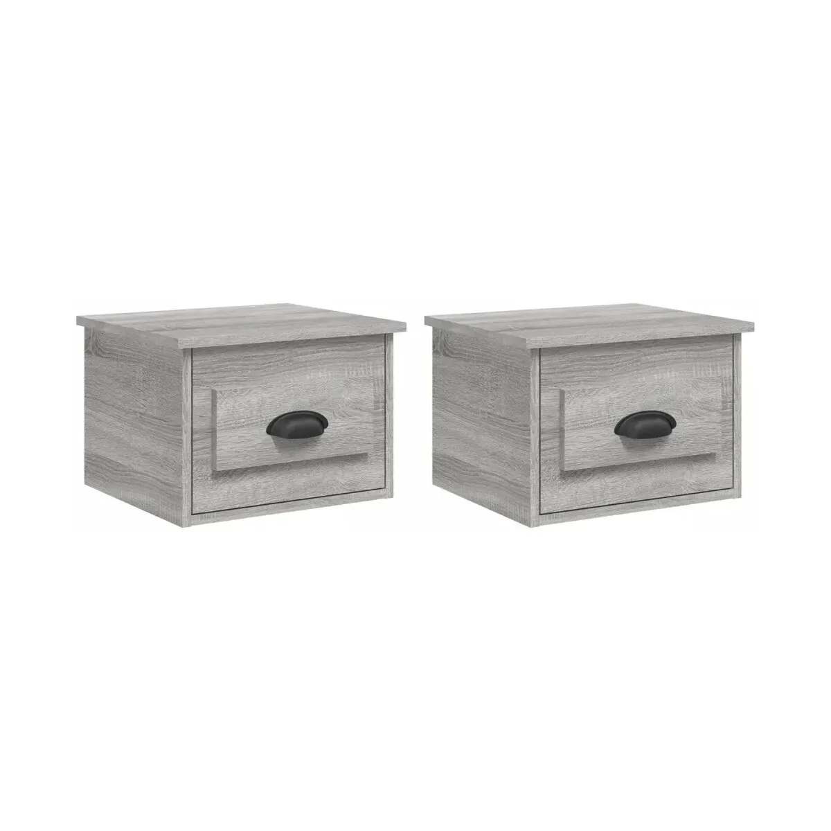 Mesitas de noche de pared 2 uds color gris Sonoma 41,5x36x28