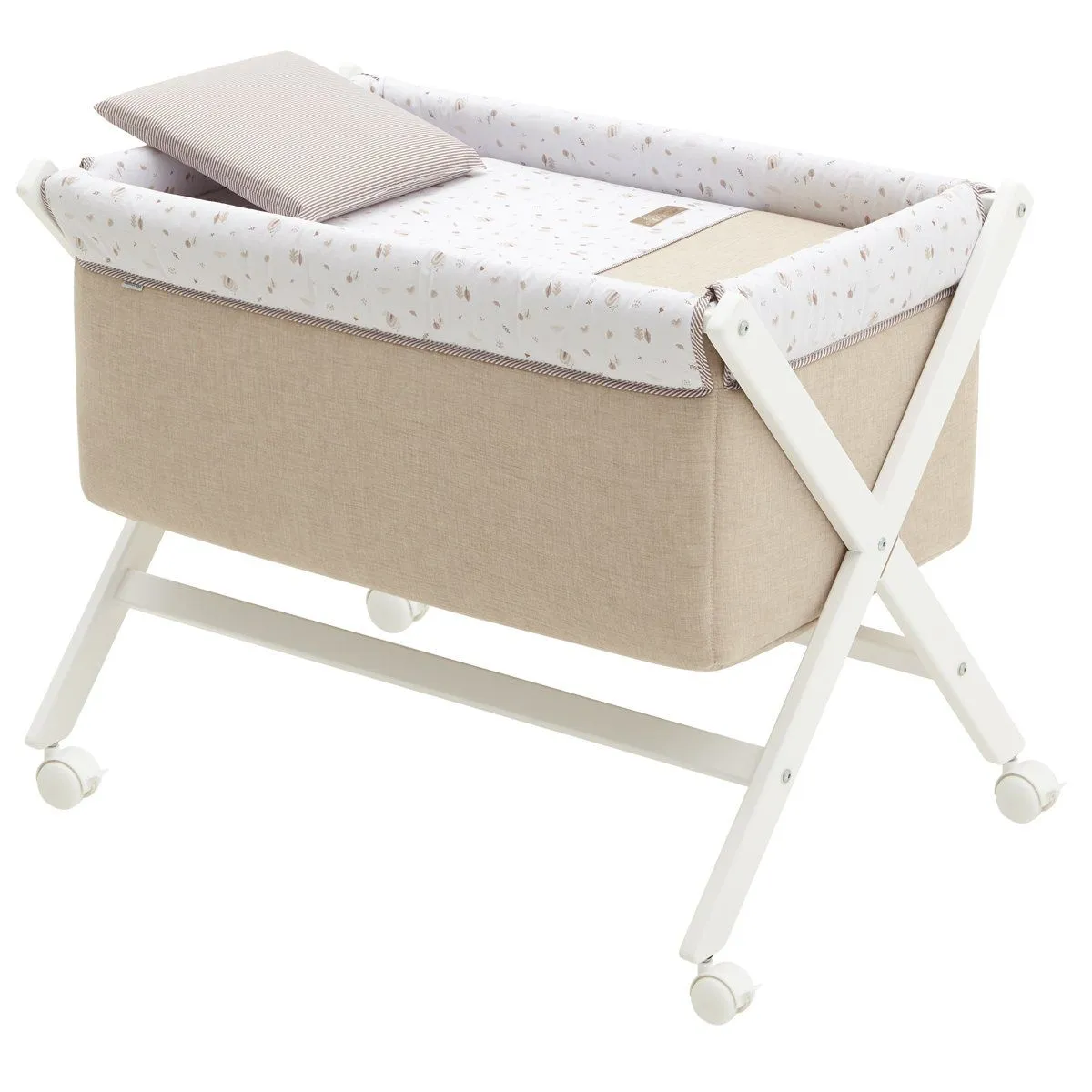 MINICUNA TIJERA MADERA GREENY BEIGE/BCO 55x87x74 CM CAMBRASS