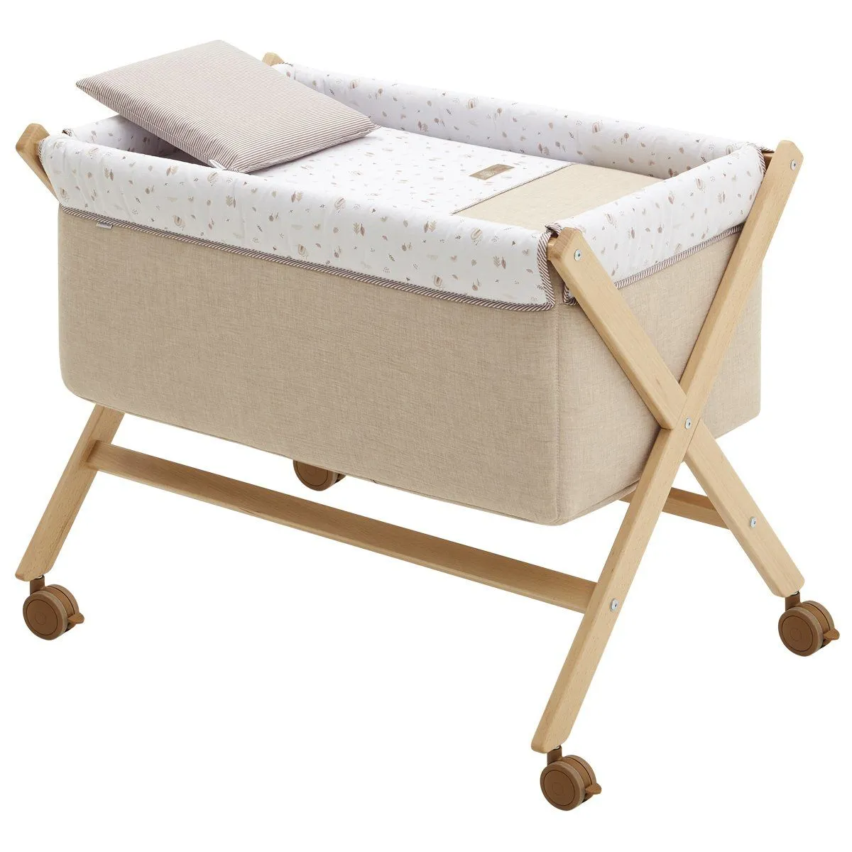 MINICUNA TIJERA MADERA GREENY BEIGE/NATURAL 55x87x74 CM CAMBRASS