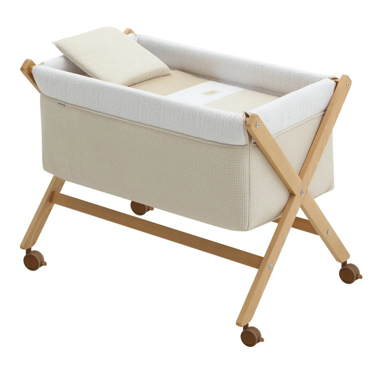 MINICUNA TIJERA MADERA VICHY10 BEIGE/NATURAL 55x87x74 CM CAMBRASS