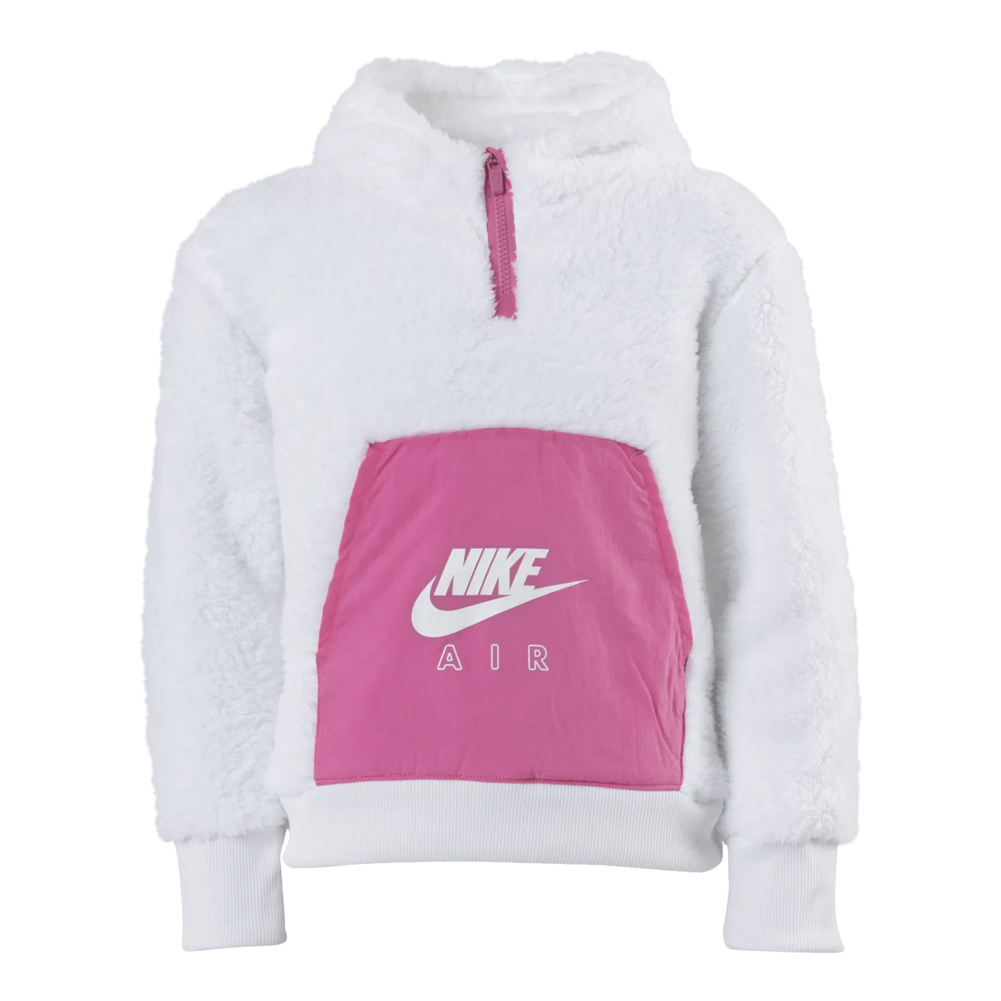 Nike Air Sherpa Half Zip Hoodie Junior Pink/White