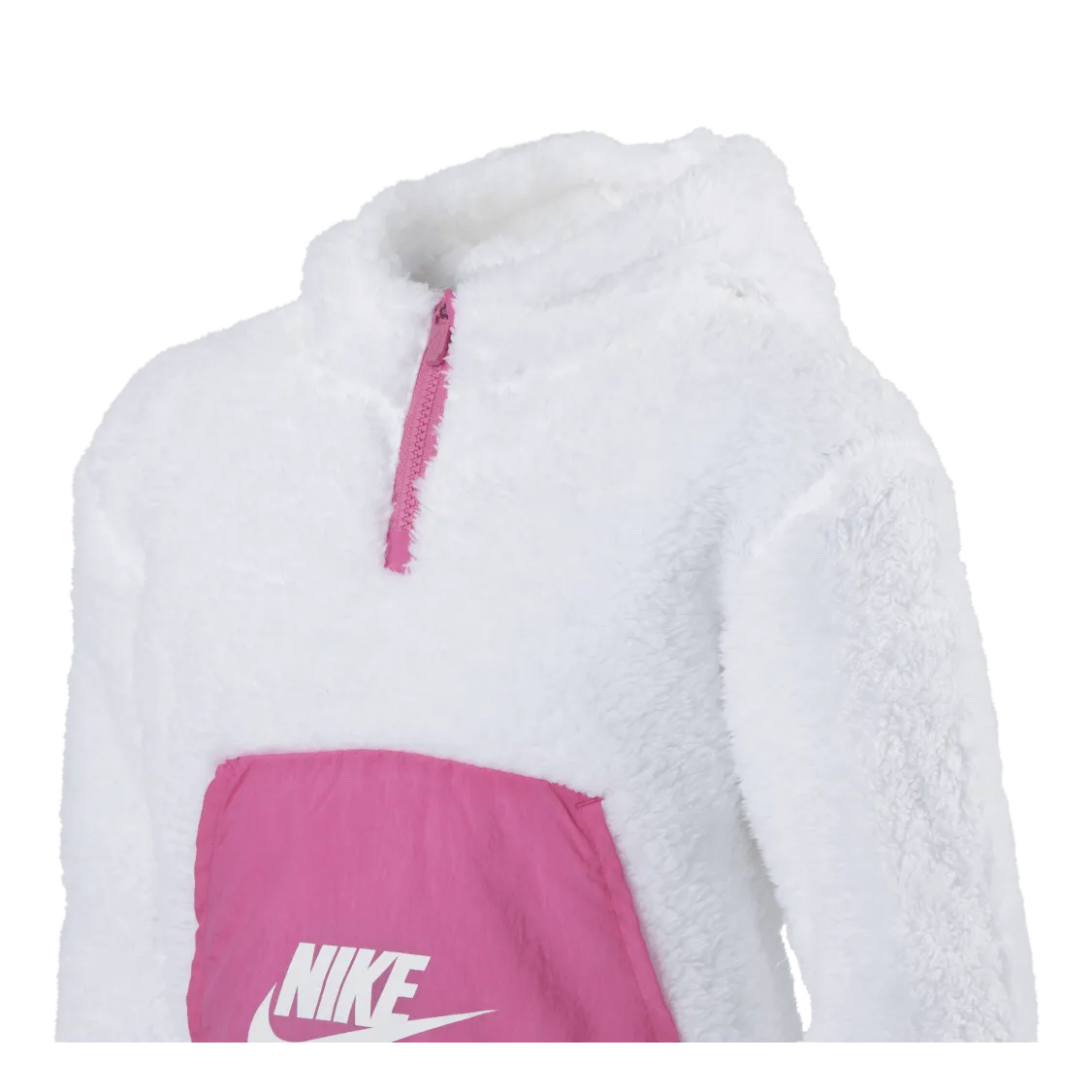 Nike Air Sherpa Half Zip Hoodie Junior Pink/White