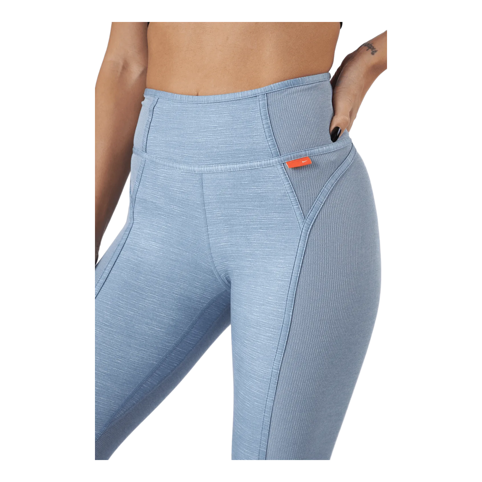 NIKE DRIFIT ONE LUXE WOMEN'S MIDR ASHEN SLATE/HTR