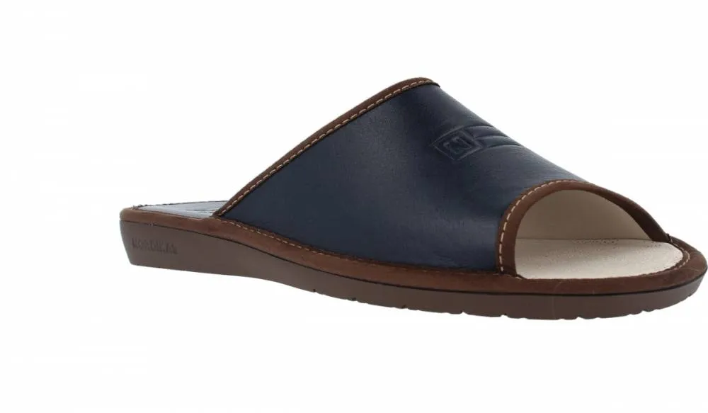NORDIKAS  ZAPATILLAS HOMBRE DE PIEL ABIERTAS MARINO