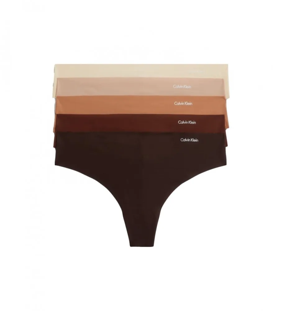 Pack 5 Tangas Invisibles marrón, beige, nude