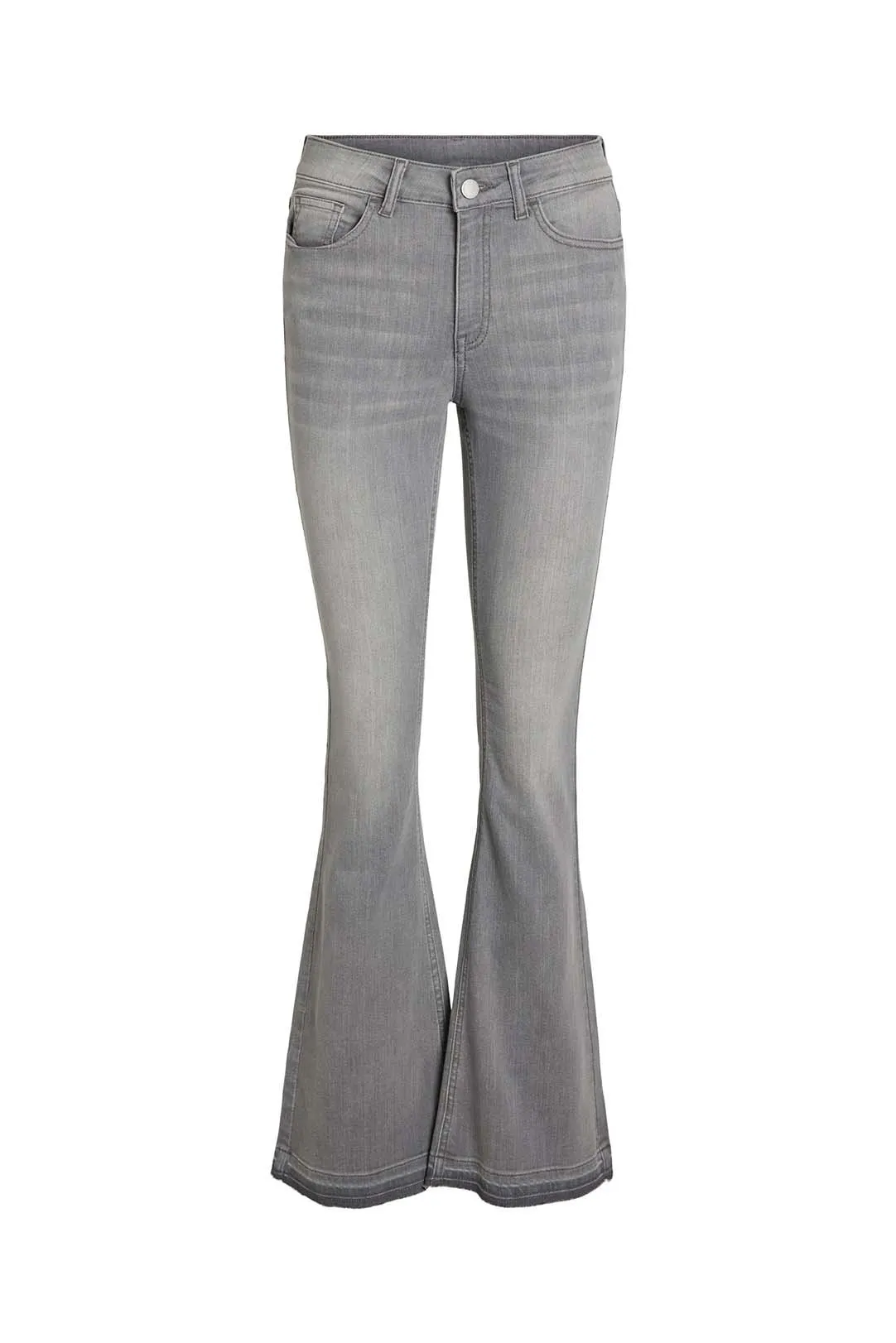 PANTALON VAQUERO FLARED VIBETT GRIS CLARO