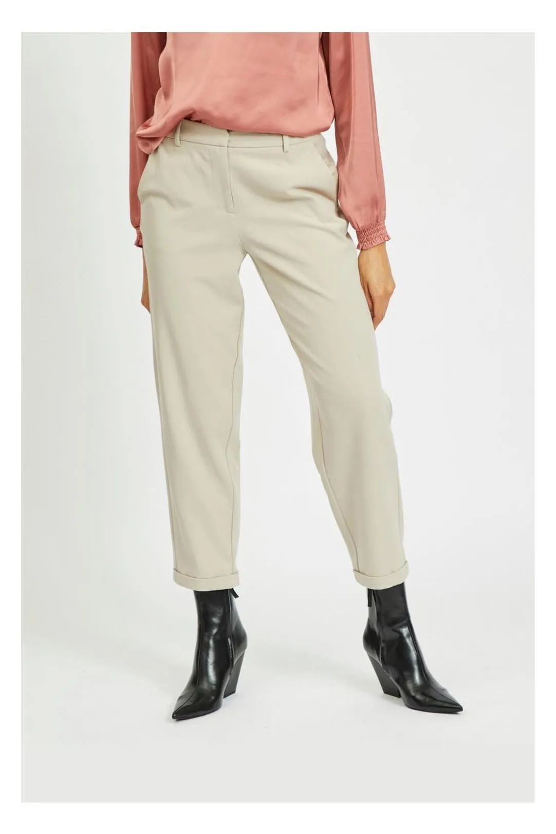 Pantalón cropped recto Vivilas beige