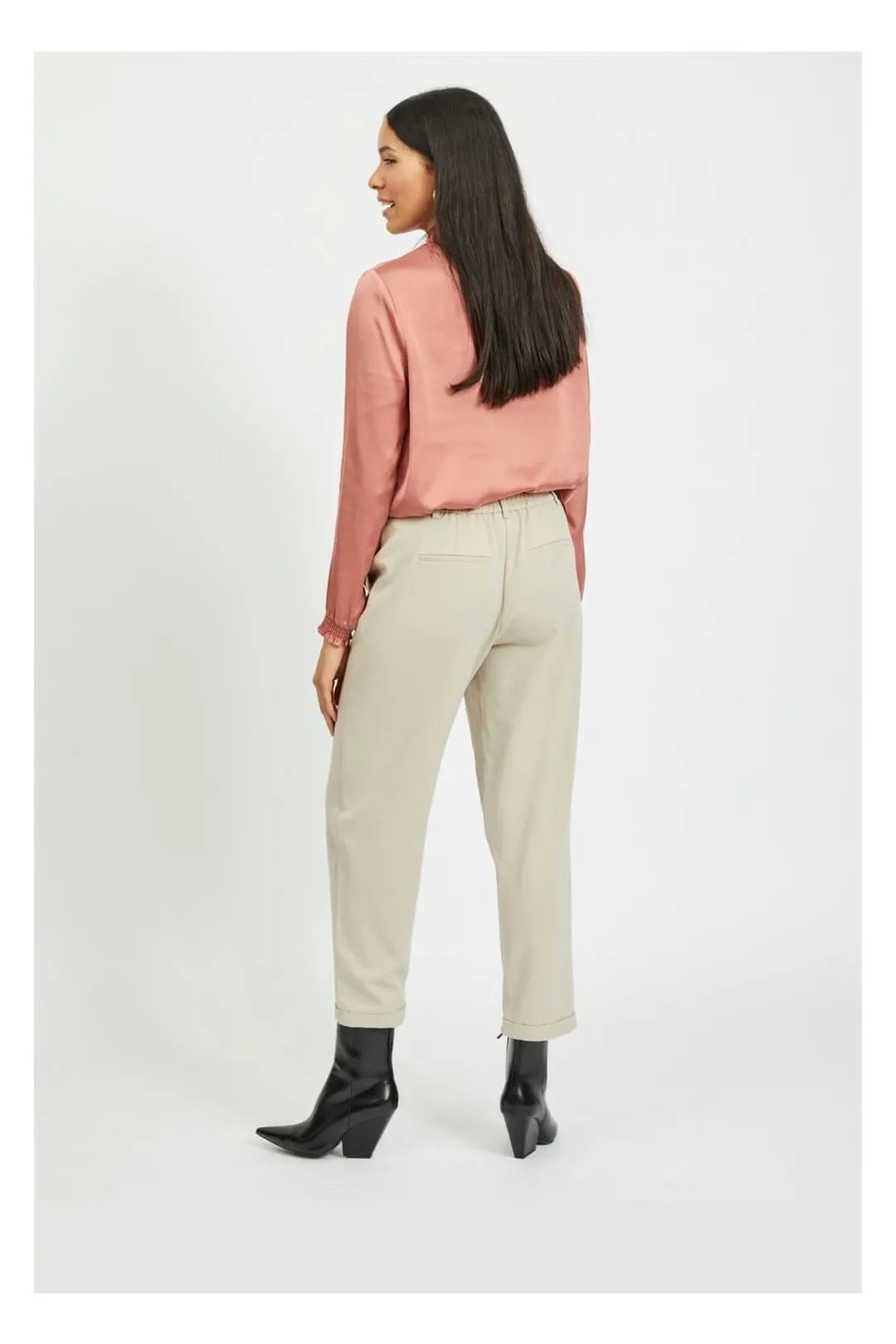 Pantalón cropped recto Vivilas beige