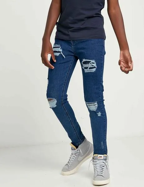 PANTALóN ELEVEN JR SUSTAINABLE DISTRESSED SKINNY  MID BL