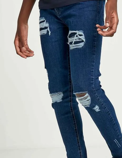 PANTALóN ELEVEN JR SUSTAINABLE DISTRESSED SKINNY  MID BL