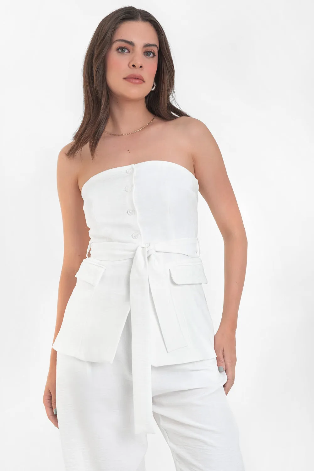 Pantalón fluido de fit wide leg tiro alto