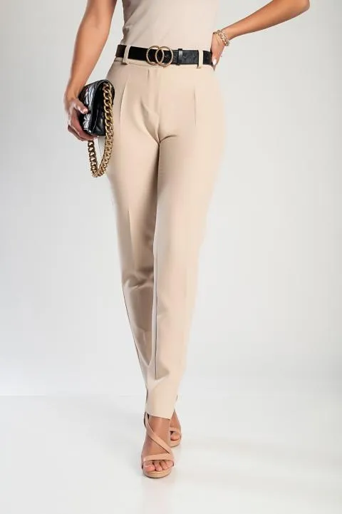 Pantalón largo elegante, beige