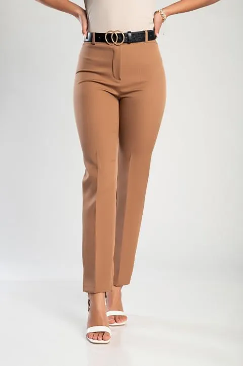 Pantalón largo elegante, camel