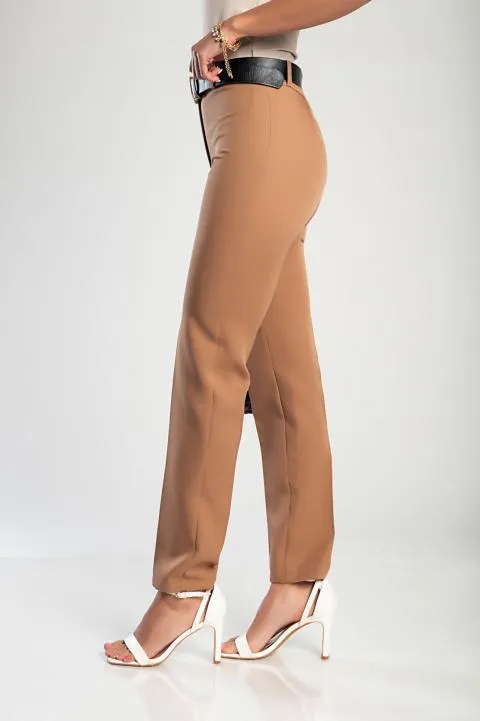 Pantalón largo elegante, camel
