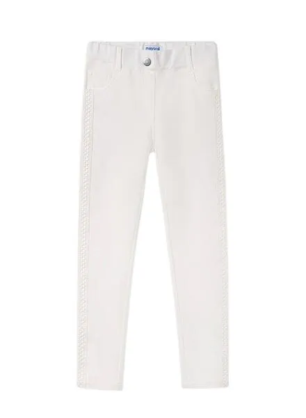 Pantalón Mayoral Sarga Skinny Blanco Para Niña