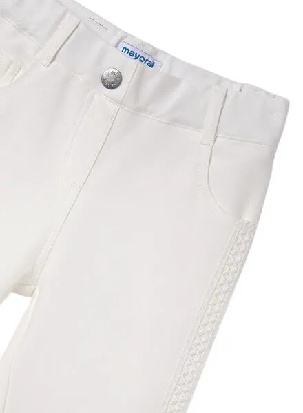 Pantalón Mayoral Sarga Skinny Blanco Para Niña