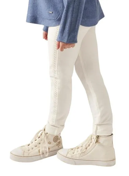 Pantalón Mayoral Sarga Skinny Blanco Para Niña
