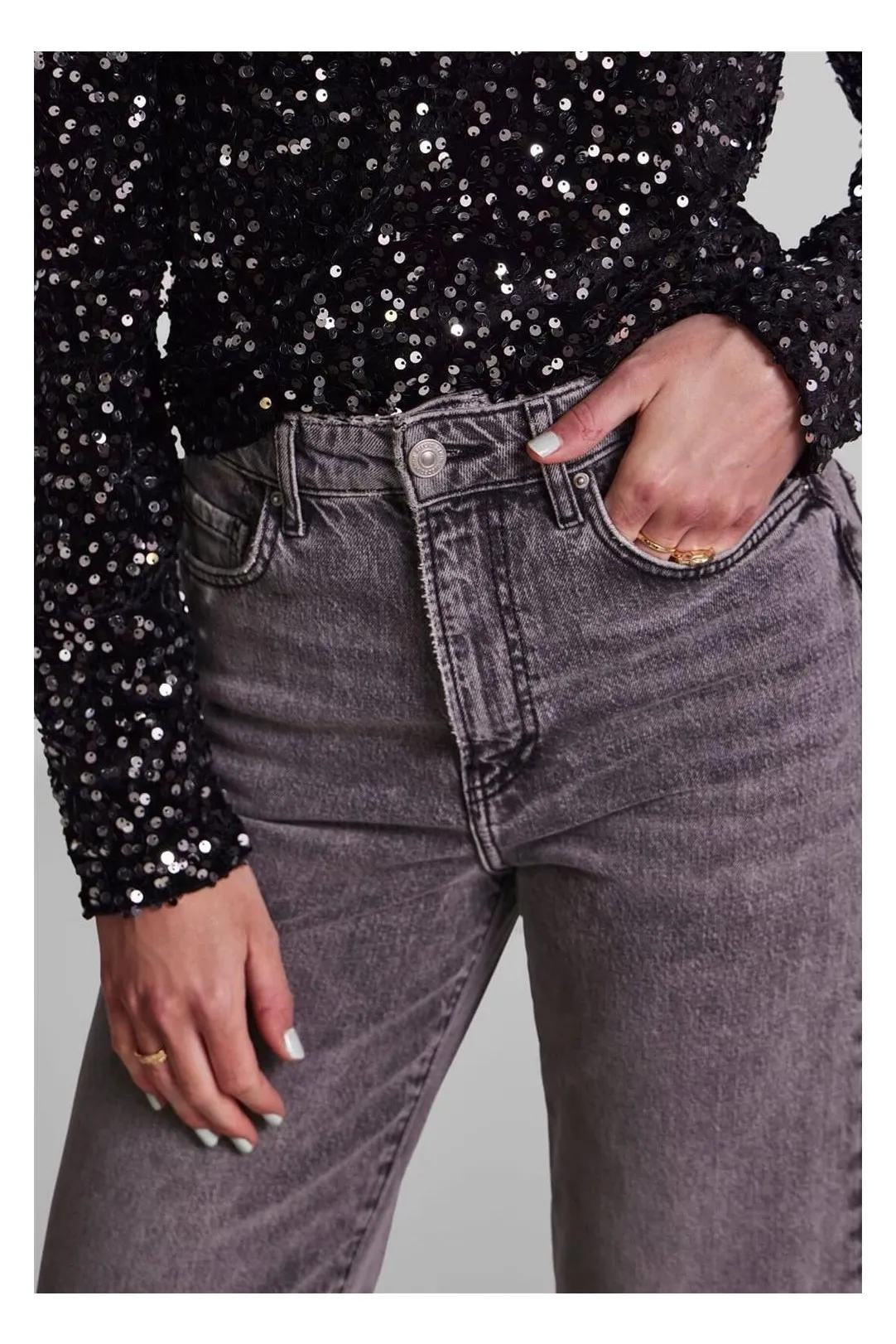 Pantalón vaquero Pcflikka gris