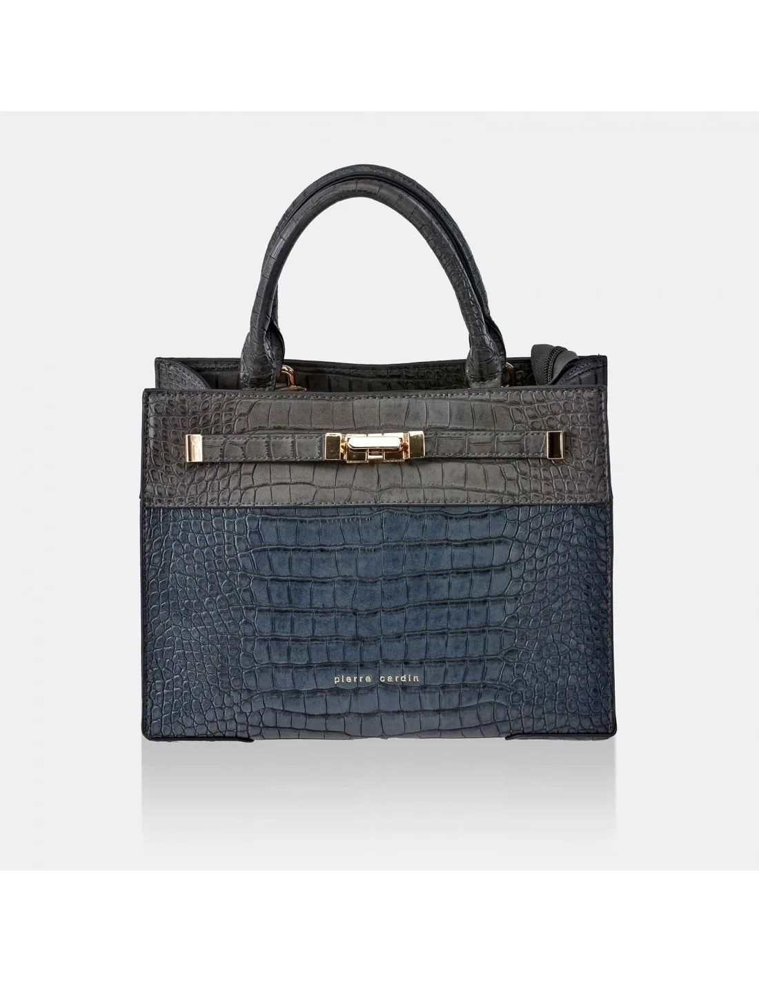 PIERRE CARDIN Bolso de mano símil piel grabado para mujer con bandolera y doble asa