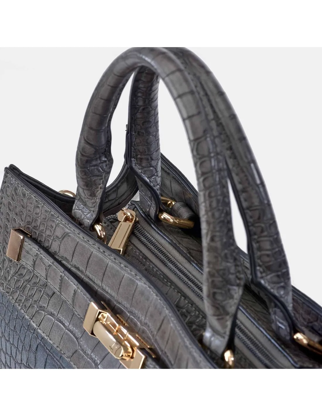PIERRE CARDIN Bolso de mano símil piel grabado para mujer con bandolera y doble asa