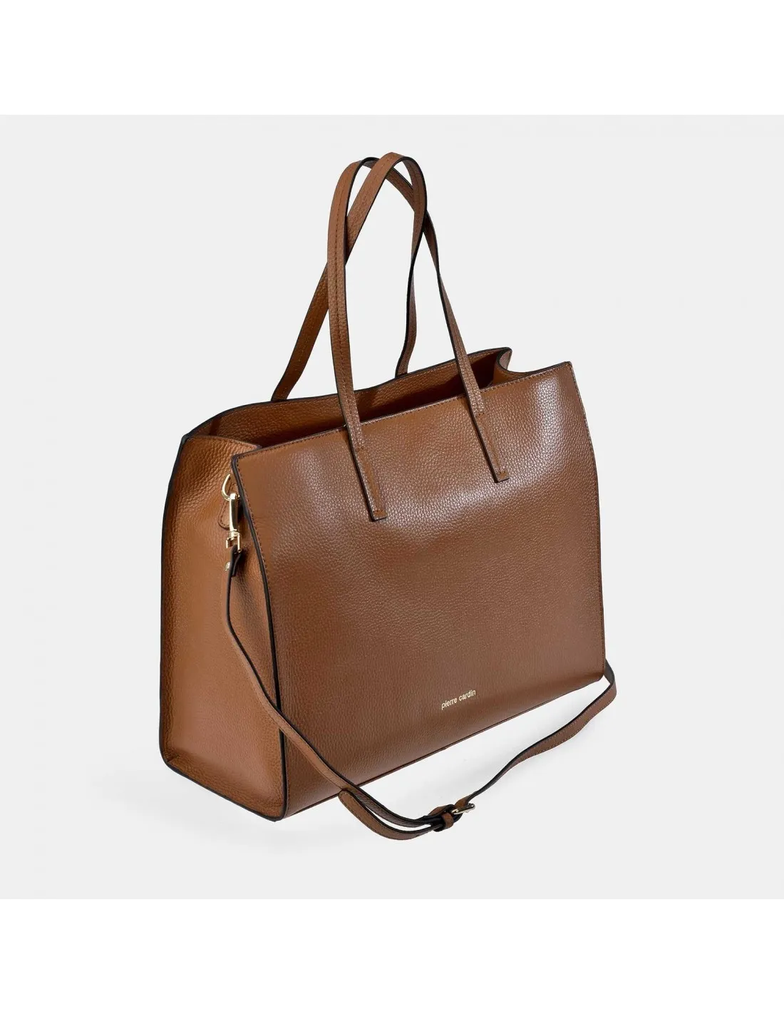 PIERRE CARDIN Bolso shopper cuadrado con asas y bandolera para mujer en piel