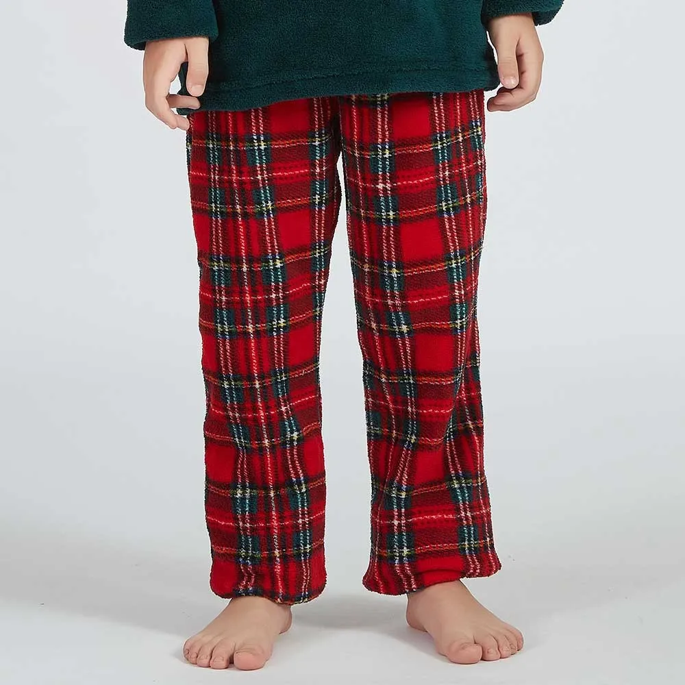 Pijama coral niño/a Cuadrín rojo