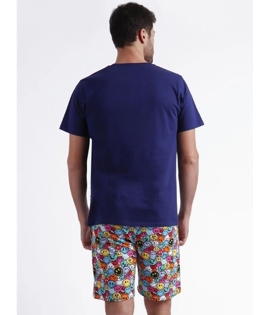 Pijama hombre verano Smiley World Weekend bolsillos algodón