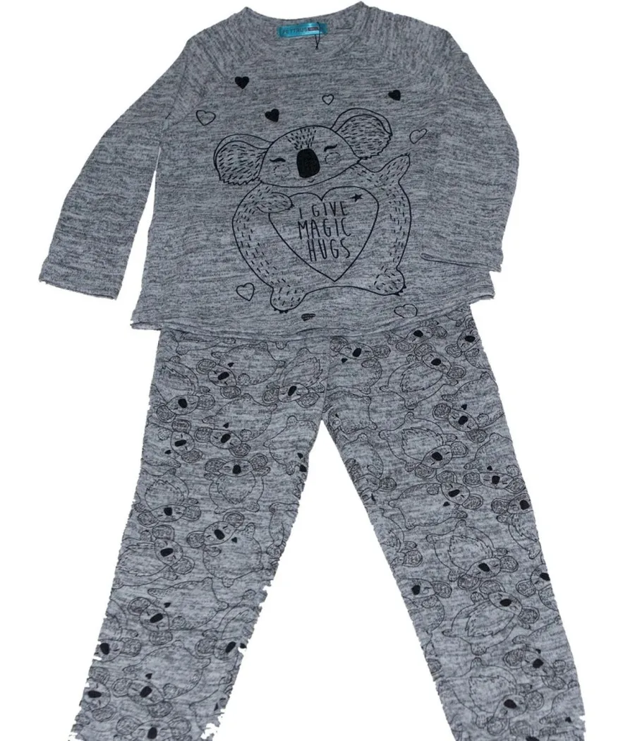 Pijama junior Pettrus koala gris viscosa