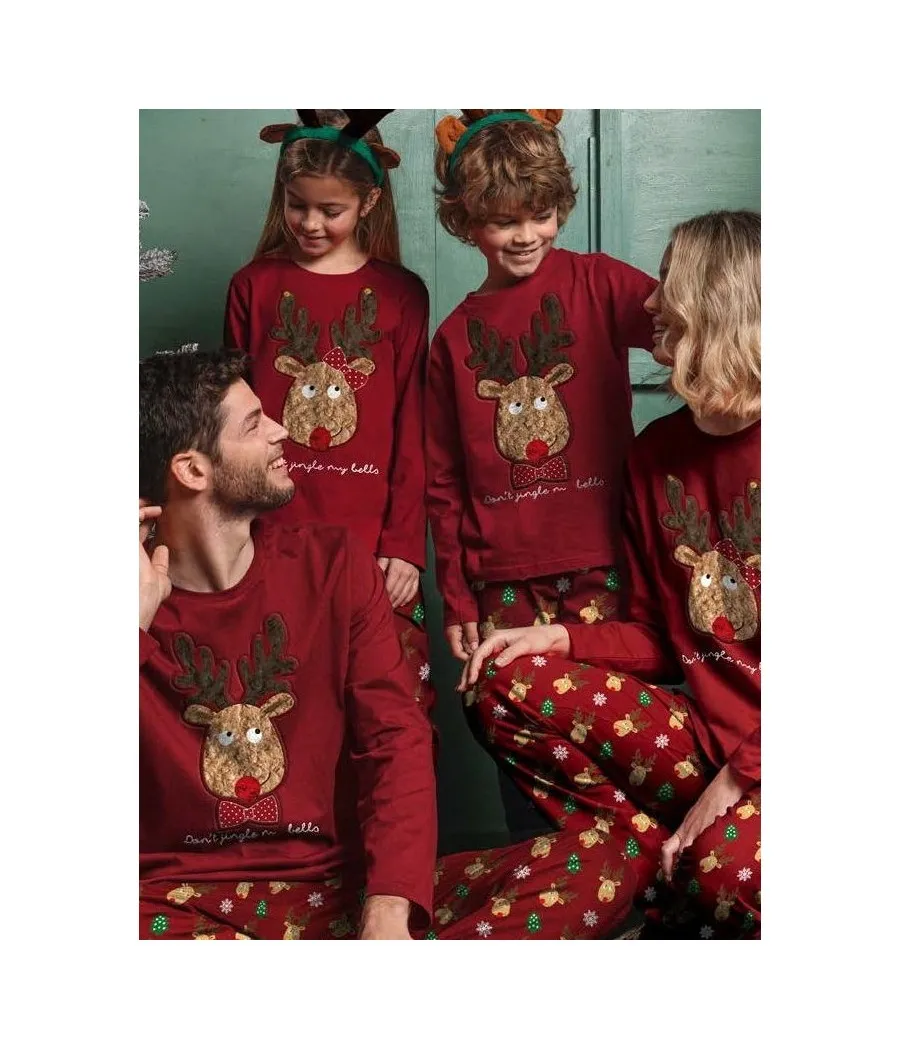 Pijama Navidad niño Admas My Bells rojo algodón Colección Familiar