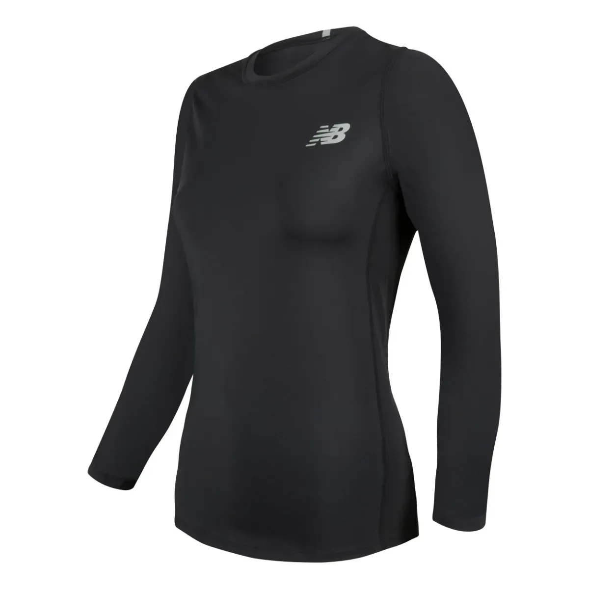 Polera Manga Larga Running Mujer New Balance Negra