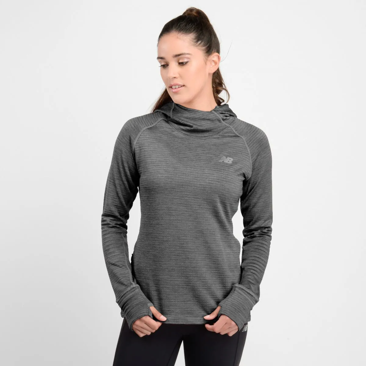Polerón Running Mujer New Balance Hoodie Negro