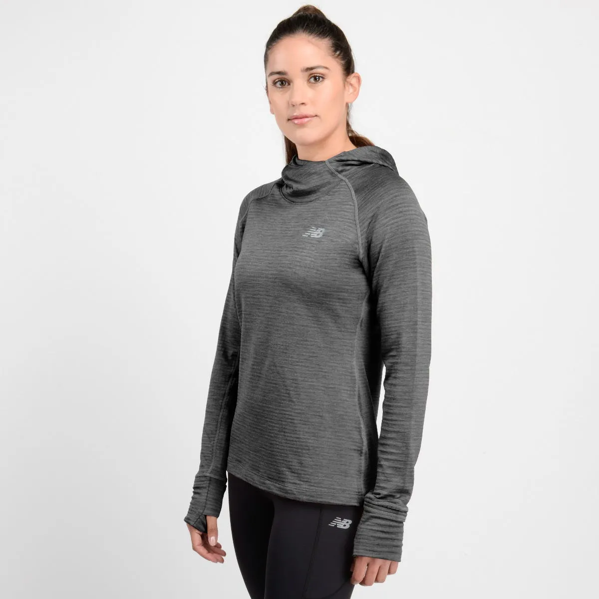 Polerón Running Mujer New Balance Hoodie Negro