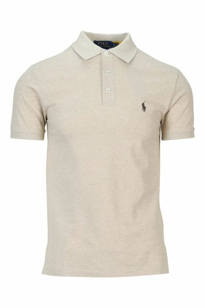 Polo beige con minilogo 
