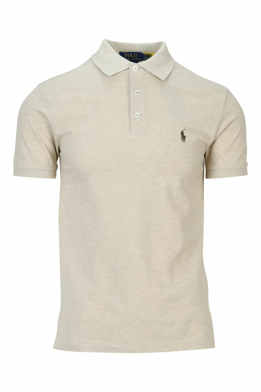 Polo beige con minilogo 