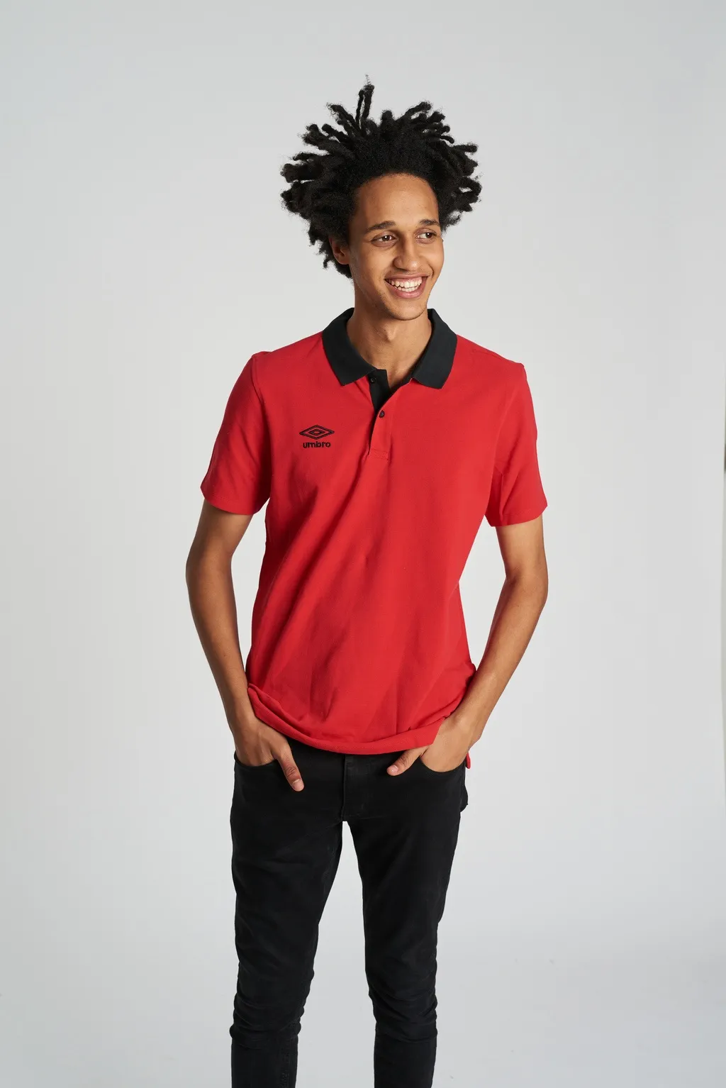 Polo Umbro Contrast Pique Red / Black