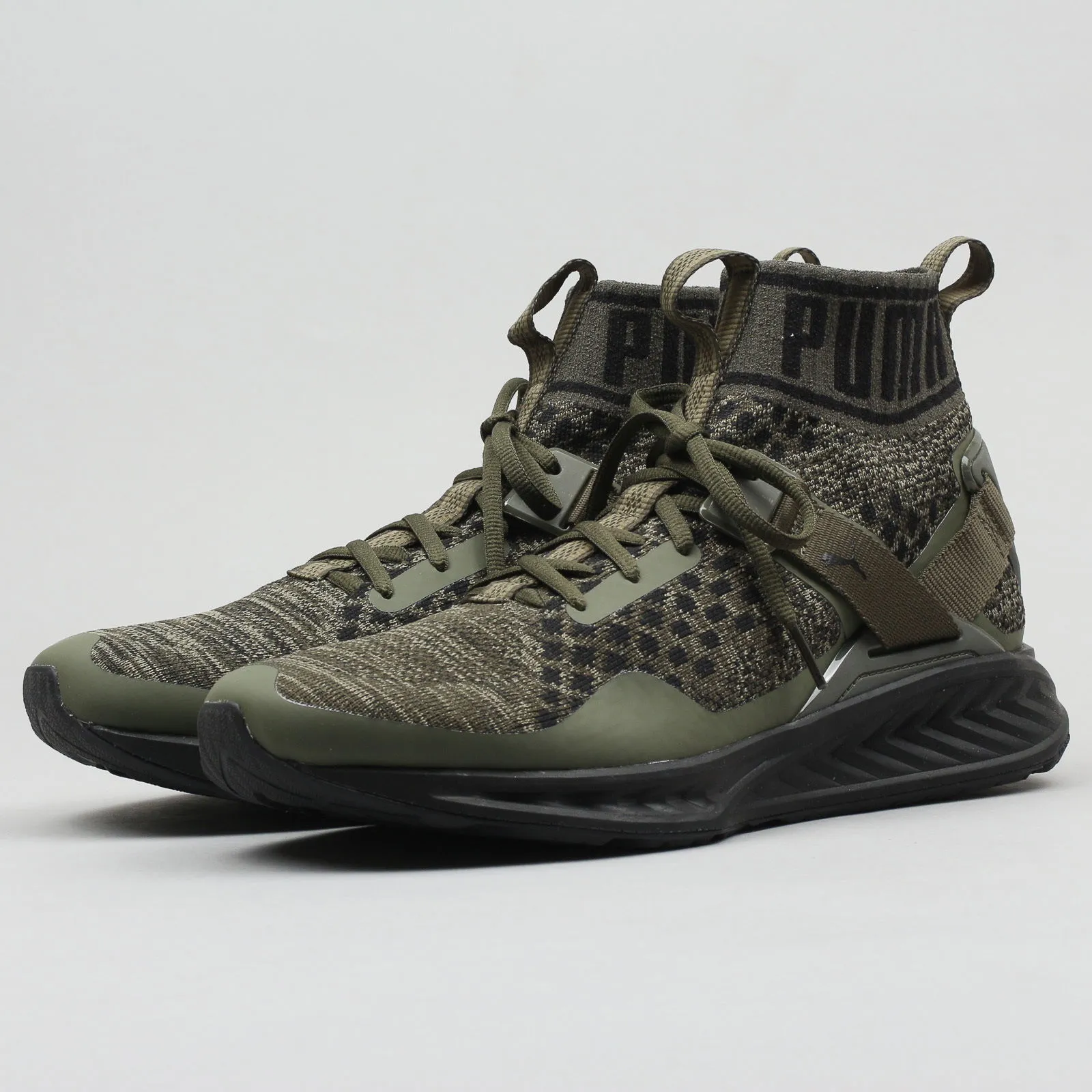PUMA IGNITE EVOKNIT BURNTOLIVE  FORESTNIGHT  BLACK