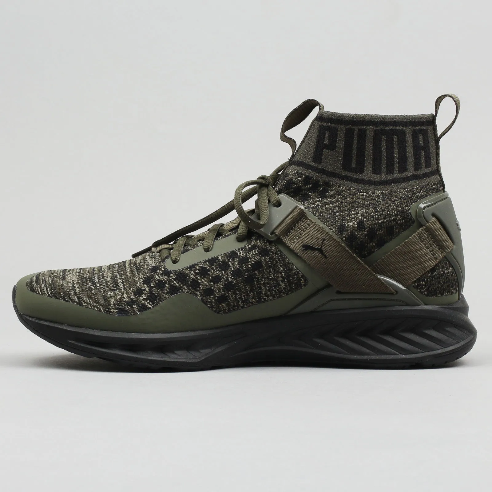 PUMA IGNITE EVOKNIT BURNTOLIVE  FORESTNIGHT  BLACK