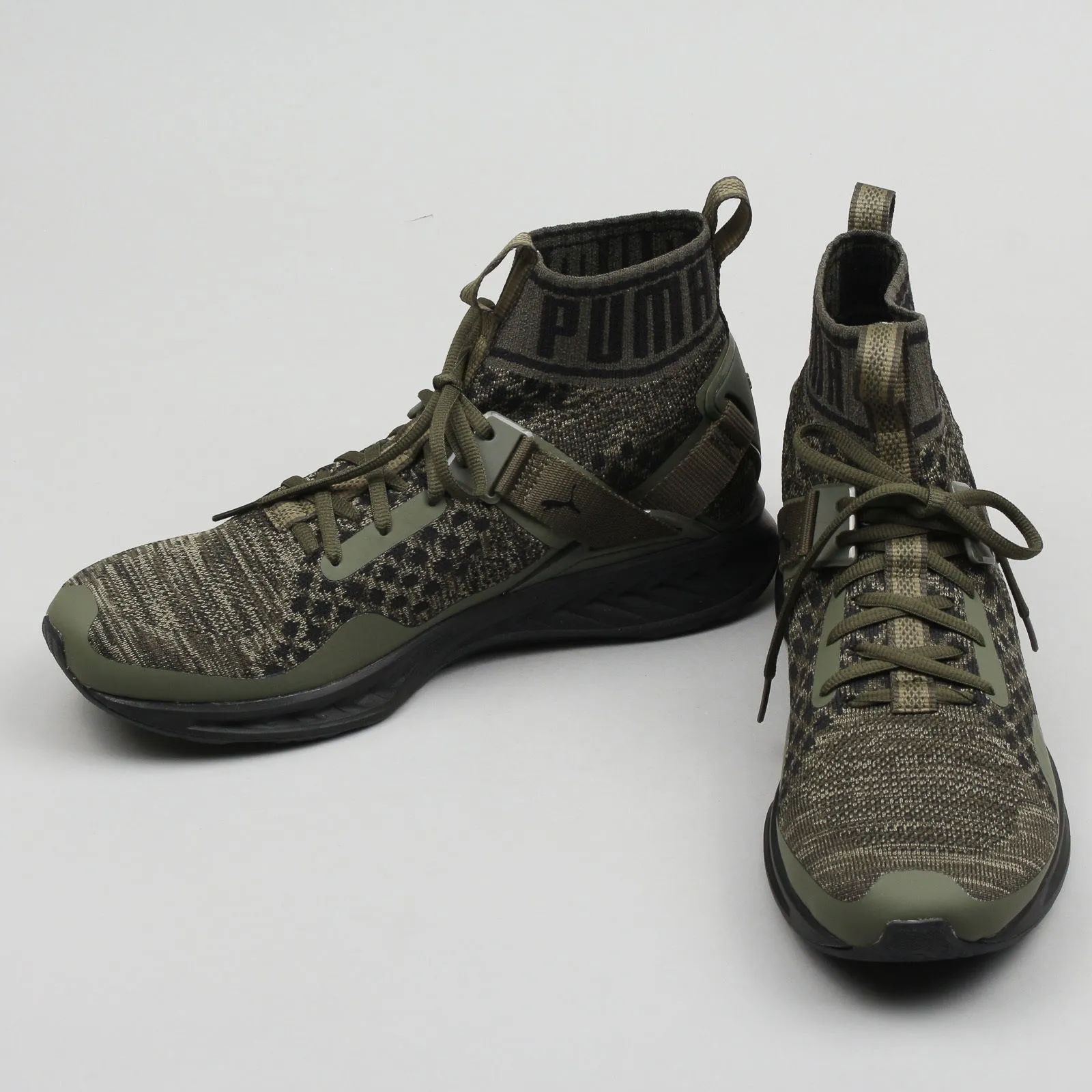 PUMA IGNITE EVOKNIT BURNTOLIVE  FORESTNIGHT  BLACK